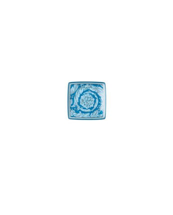 Versace Barocco Teal Bowl 9 cm square flat